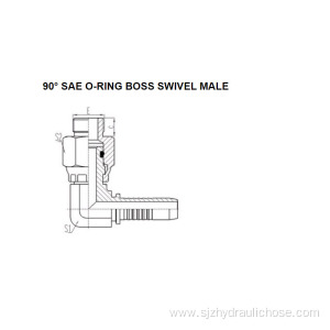 American SAE O-ring Seal Swivel Male 90°